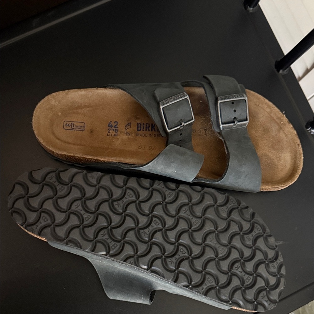 Birkenstock Black Leather Sandals - Picture 4 of 5